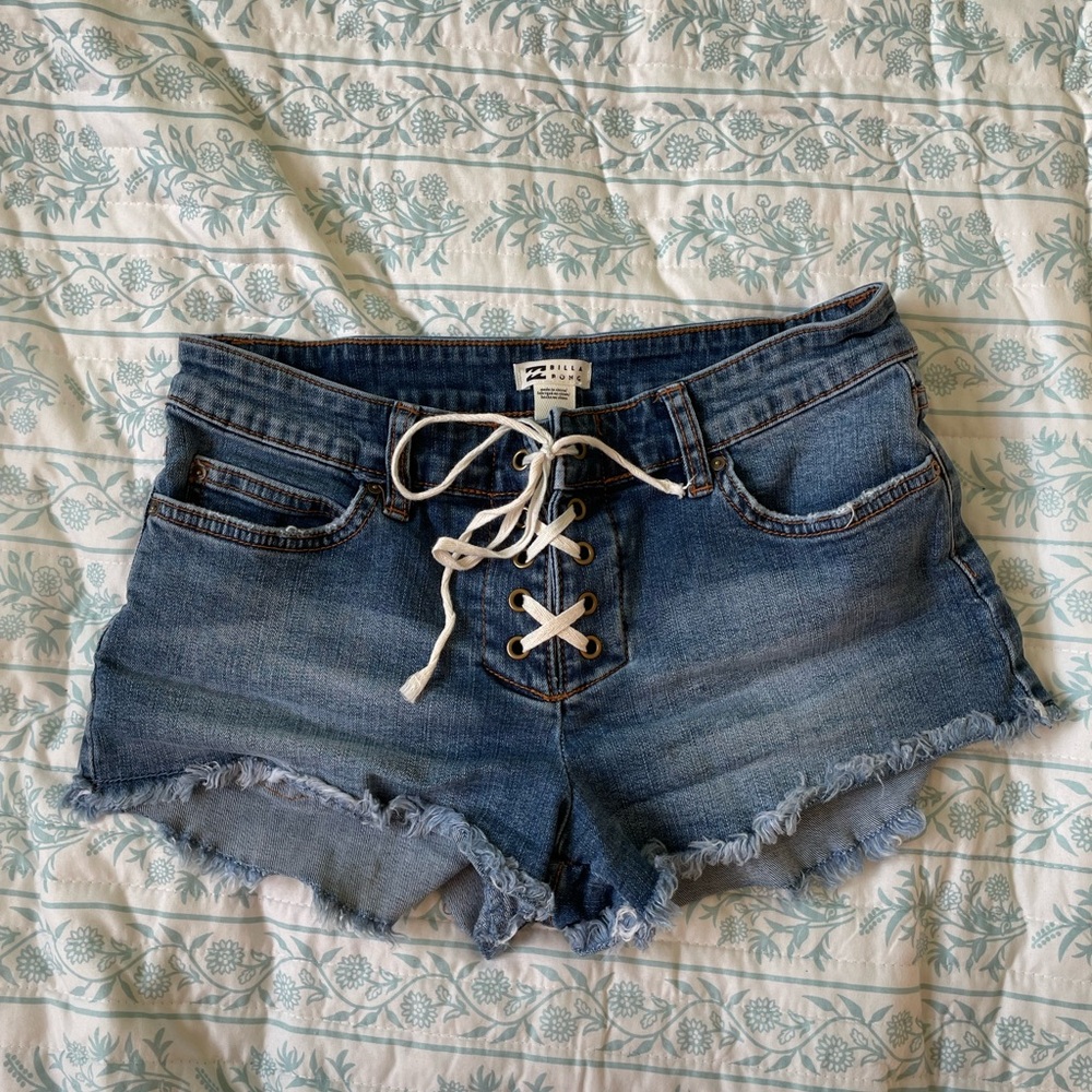 Billabong Blue Low Rise Jean Shorts